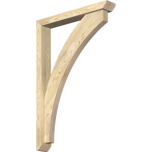 Ekena Millwork Thorton Slat Rough Sawn Bracket w/ Offset Brace, Douglas Fir, 4"W x 26"D x 38"H BKT0402X26X38THR06RDF - main